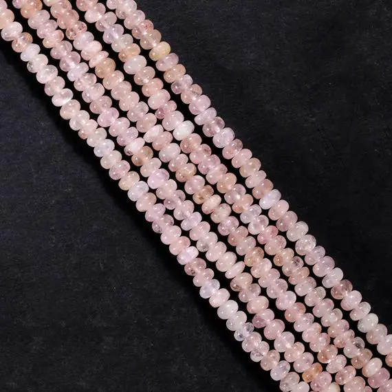 Morganite Gemstone Beads Pink Morganite Smooth Beads For Jewelry Making Natural Pink Morganite Rondelle Pink Beads For Jewelry Making
