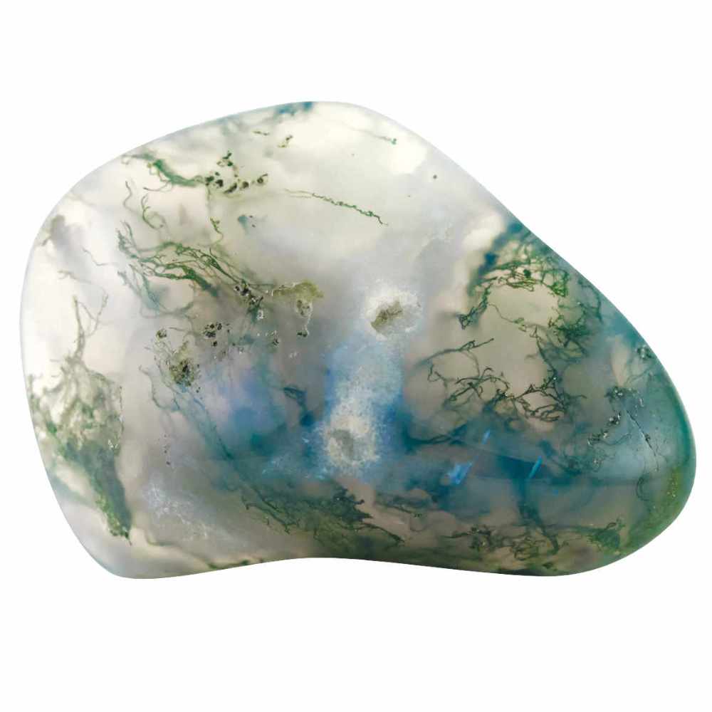 Moss agates are nurturing earth stones that help you feel and embrace the abundance of nature. Learn more about Moss Agate meaning + healing properties, benefits & more. Visit to find gemstone meanings & info about crystal healing, stone powers, and chakra stones. Get some positive energy & vibes! #gemstones #crystals #crystalhealing #beadage