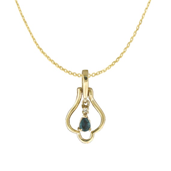 Natural Alexandrite Diamond Necklace Pendant In 14k Yellow Gold With Certificate!!free Shipping In Usa Only