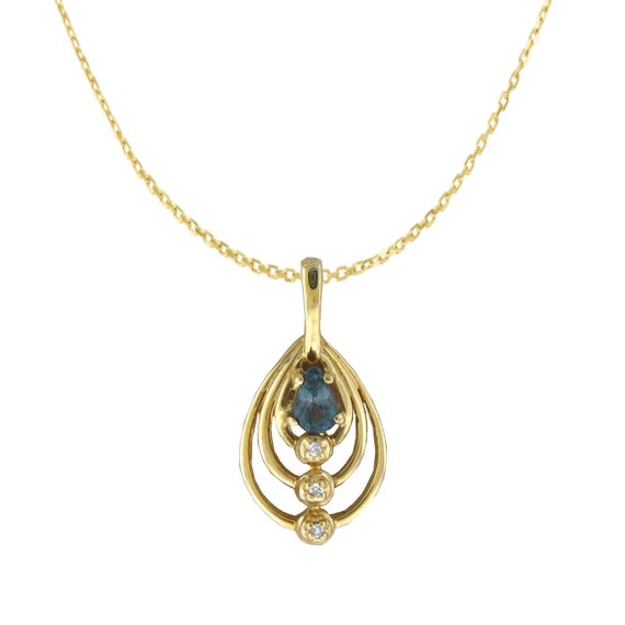 Natural Alexandrite Diamond Pendant In 14k Yellow Gold With Certificate!!free  Shipping In The Usa