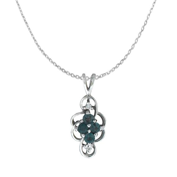Natural Alexandrite Diamond Pendant In 14k White Gold With Certificate!!  Free Shipping In The Usa