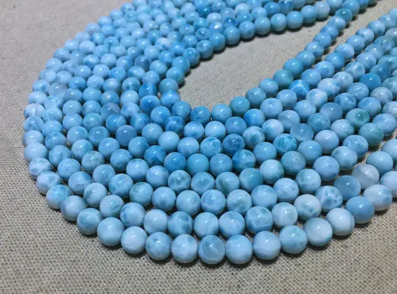 Natural Blue Larimar Round Beads Healing Energy Gemstone Loose Beads Diy Jewelry Making Design For Bracelet Aaaa Quality 6mm 8mm 10mm 12mm