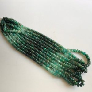 Shop Emerald Rondelle Beads! Natural Emerald Smooth Rondelle Bead, 3mm/4mm/5mm Shaded Emerald Rondelle Beads, 16 Inch Strand, GDS1742 | Natural genuine rondelle Emerald beads for beading and jewelry making.  #jewelry #beads #beadedjewelry #diyjewelry #jewelrymaking #beadstore #beading #affiliate #ad
