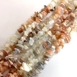 Shop Moonstone Chip & Nugget Beads! Natural Gemstone Colorful Moonstone Chip Beads Assorted Stones 32" Full Strand Irregular Nugget Freeform Small Gemstone Crystal Chips | Natural genuine chip Moonstone beads for beading and jewelry making.  #jewelry #beads #beadedjewelry #diyjewelry #jewelrymaking #beadstore #beading #affiliate #ad