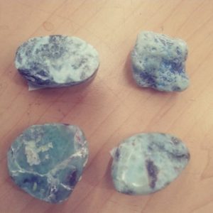 Shop Raw & Rough Larimar Stones! Natural Larimar raw polished assorted | Natural genuine stones & crystals in various shapes & sizes. Buy raw cut, tumbled, or polished gemstones for making jewelry or crystal healing energy vibration raising reiki stones. #crystals #gemstones #crystalhealing #crystalsandgemstones #energyhealing #affiliate #ad