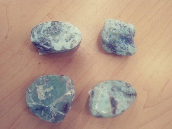 Natural Larimar Raw Polished Assorted