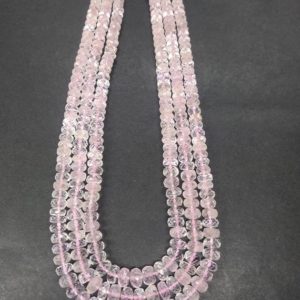 Shop Morganite Rondelle Beads! Natural Morganite Faceted Rondelle Beads, 3.5 mm To 6 mm, Pink Morganite Beads, Morganite Handmade Gift For Women, 17.5 Inch, SKU 229 | Natural genuine rondelle Morganite beads for beading and jewelry making.  #jewelry #beads #beadedjewelry #diyjewelry #jewelrymaking #beadstore #beading #affiliate #ad