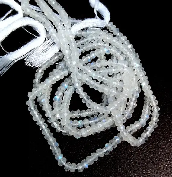 Natural Rainbow Moonstone Faceted Beads-rainbow Moonstone Beads-rainbow Moonstone Strand-moonstone Beads Strand Wholesale 3-3.5mm