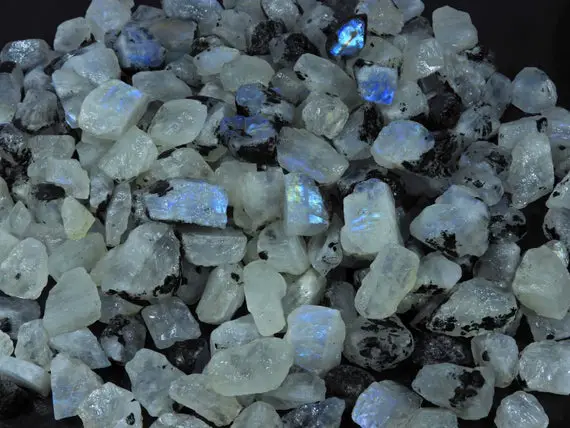 Raw Rainbow Moonstone Grade Aa - Rough Rainbow Moonstone Crystal - Natural Rainbow Moonstone - Genuine Moonstone - Healing Crystals & Stones