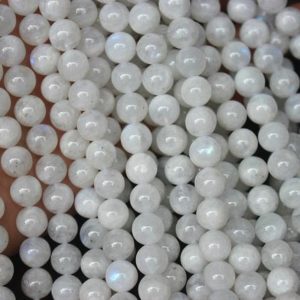 Shop Rainbow Moonstone Round Beads! Natural Rainbow Moonstone Blue White Round Beads ,Natural white moostone Smooth Beads 4mm 6mm 8mm 10mm ,15 Inches Strand | Natural genuine round Rainbow Moonstone beads for beading and jewelry making.  #jewelry #beads #beadedjewelry #diyjewelry #jewelrymaking #beadstore #beading #affiliate #ad
