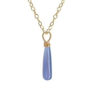 Shop Blue Chalcedony Pendants! Necklace 1-92 Royal Blue Chalcedony Pendant on Chain | Natural genuine Blue Chalcedony pendants. Buy crystal jewelry, handmade handcrafted artisan jewelry for women.  Unique handmade gift ideas. #jewelry #beadedpendants #beadedjewelry #gift #shopping #handmadejewelry #fashion #style #product #pendants #affiliate #ad