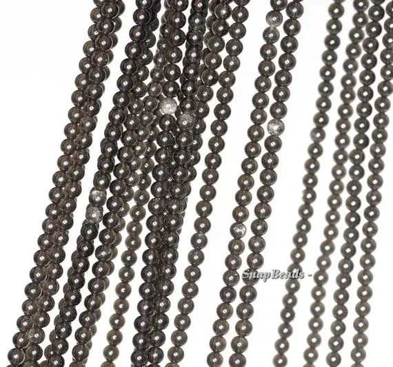 2mm Chatoyant Mystique Black Obsidian Gemstone Round 2mm Loose Beads 16 Inch Full Strand (90113950-107 - 2mm A)