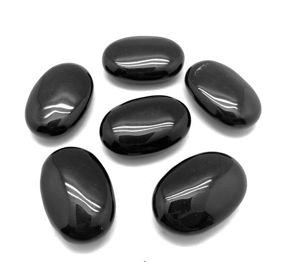 Black Obsidian Palm Stone (1.5" - 2") - Black Obsidian Worry Stone - Polished Black Obsidian Crystal
