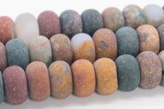 10x6mm Matte Multicolor Ocean Jasper Beads Grade Aaa Genuine Natural Gemstone Rondelle Loose Beads 15" / 7.5" Bulk Lot Options (110576)