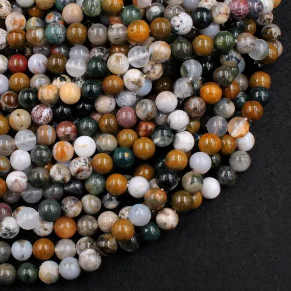 Natural Ocean Jasper 6mm 8mm 10mm Beads High Quality Polished Round Beads 15.5" Strand