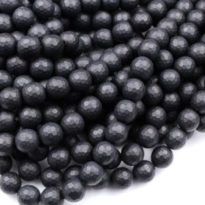 AAA Grade Natural Black Onyx Matte Faceted 4mm 6mm 8mm 10mm 12mm 14mm 16mm Round Beads Natural Black Gemstone 15.5" Strand | Natural genuine beads Gemstone beads for beading and jewelry making.  #jewelry #beads #beadedjewelry #diyjewelry #jewelrymaking #beadstore #beading #affiliate #ad
