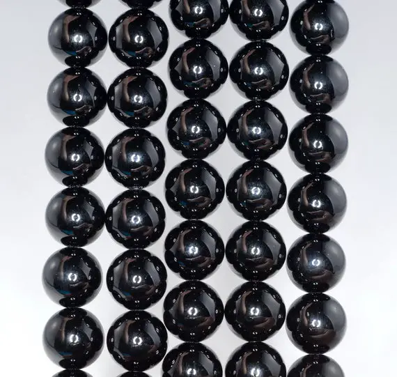 10mm Noir Black Onyx Gemstone Aaa Black Round Loose Beads 15.5 Inch Full Strand (90164867-4)
