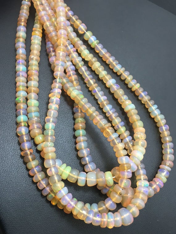 Natural Peruvian Opal Shaded Faceted Rondelle 7.5 - 9 Mm 13" Gemstone Beads ! Natural Peruvian Opal Beads ! Peruvian Opal Rondelle Beads