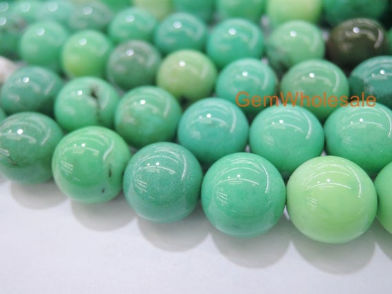 15.5" Moss Green Opal 8mm/10mm/12mm/14mm Round Beads, Natural Green Gemstone, Semi-precious Stone, Spring Diy Jewelry Beads