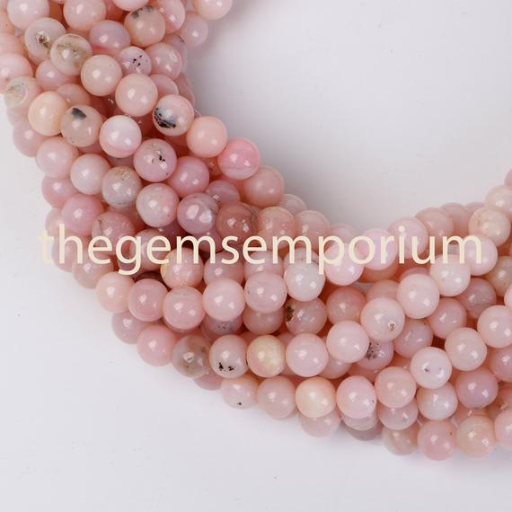 Pink Opal Plain Smooth Round Beads,pink Opal Round Beads,pink Opal Smooth Round Beads,wholesale Beads,opal Round Beads,natural Pink Opal