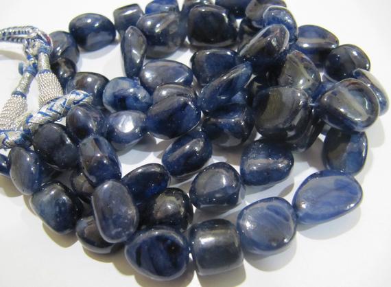 Pack Of 10 Loose Beads- Aaa Quality Natural Blue Sapphire Beads 12 Mm To 20 Mm Nugget Shape Beads Precious Stone Beads- Wholesale Price