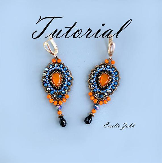Pattern Beaded Earrings  Tutorial Beading  Jewelry Chandelier Crystal Earrings Braided Red Cabochon  Beading  Earrings