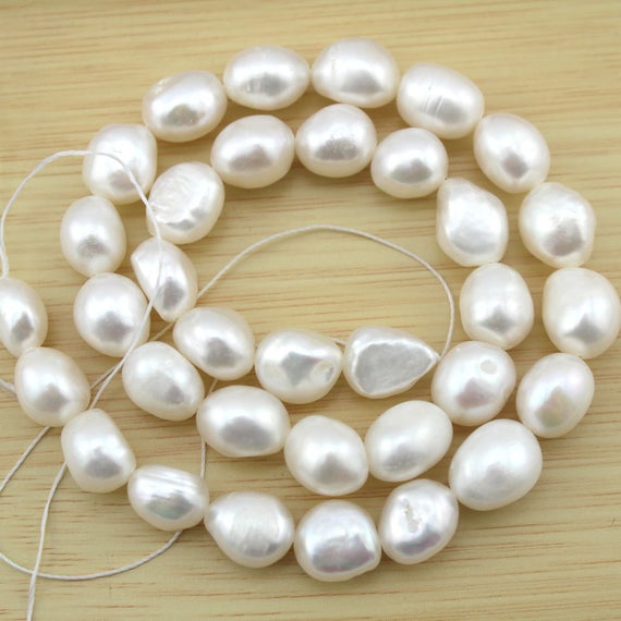 10-11mm Natural Baroque Pearl Beads,nugget Freshwater Pearl Beads,white Pearl Beads,pearl Strand,jewelry Making -28 Pieces-15.5 Inches-fs24