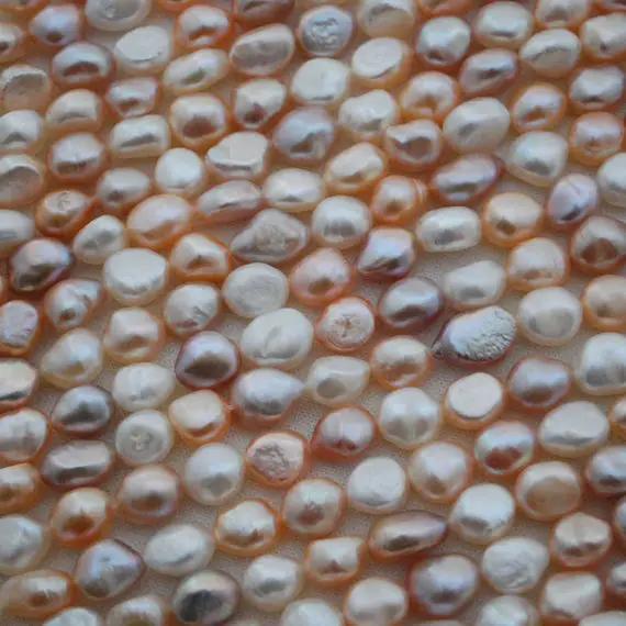 Freshwater Pearl Beads - Baroque Nugget Pearls - 2 Sizes - 14" Strand - Mixed Pink White Purple Colours