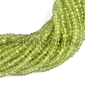 Shop Peridot Beads! 3.40-4 Mm Peridot Faceted Rondelle Beads, Peridot Natural Beads,Peridot Rondelle Shape Beads, Peridot Faceted Beads, Peridot Beads, Peridot | Natural genuine beads Peridot beads for beading and jewelry making.  #jewelry #beads #beadedjewelry #diyjewelry #jewelrymaking #beadstore #beading #affiliate #ad