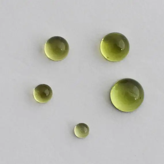 Grade Aa Natural Peridot Semi-precious Gemstone Round Cabochon - 3mm, 4mm, 5mm, 6mm, 7mm Sizes