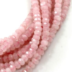 Shop Rose Quartz Rondelle Beads! Pink Rose Quartz Faceted Rondelle Loose Beads 15" Full inch strand | 4mm 6mm 8mm Rondelle Bead | Gemstones Bead Rose Quartz Bracelet Making | Natural genuine rondelle Rose Quartz beads for beading and jewelry making.  #jewelry #beads #beadedjewelry #diyjewelry #jewelrymaking #beadstore #beading #affiliate #ad