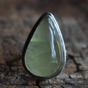 Shop Prehnite Rings! prehnite ring,natural prehnite ring,green prehnite ring,925 silver ring,prehnite gemstone ring,drop shape ring | Natural genuine Prehnite rings, simple unique handcrafted gemstone rings. #rings #jewelry #shopping #gift #handmade #fashion #style #affiliate #ad