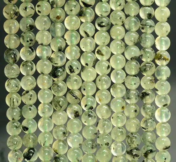 6mm Prehnite Gemstone Green Grade A Round Loose Beads 15.5 Inch Full Strand (80007375-a258)