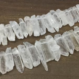 Raw Clear Quartz Crystal Point Beads Rough Crystal Quartz points Top Drilled Graduated Beads Spike Stick Pendant Bead supplies 8-12*25-45mm | Natural genuine chip Gemstone beads for beading and jewelry making.  #jewelry #beads #beadedjewelry #diyjewelry #jewelrymaking #beadstore #beading #affiliate #ad