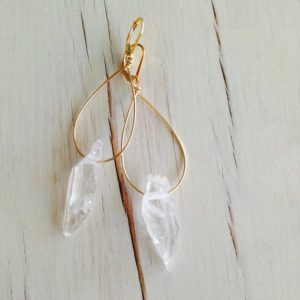 Shop Quartz Crystal Jewelry! Faden Quartz Tear Hoop Earrings Faden Quartz Jewelry Gemstone Jewelry | Natural genuine Quartz jewelry. Buy crystal jewelry, handmade handcrafted artisan jewelry for women.  Unique handmade gift ideas. #jewelry #beadedjewelry #beadedjewelry #gift #shopping #handmadejewelry #fashion #style #product #jewelry #affiliate #ad