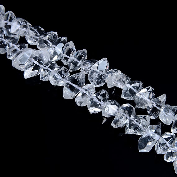 Natural Crystal Quartz Point Beads.white Crystal Quartz Beads.bright Polish Beads.high Quality Crystal Point Beads.center Drilled Beads.