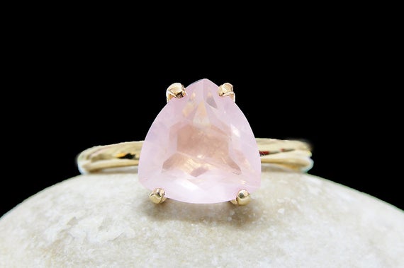 Gold Trillion Rose Quartz Ring · Gold Filled Ring · Solid Gold Ring · Rose Gold Ring · Love Ring · Love Gemstone Ring