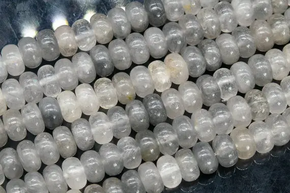 Genuine Natural Gray Crystal Quartz Loose Beads Rondelle Shape 10x6mm