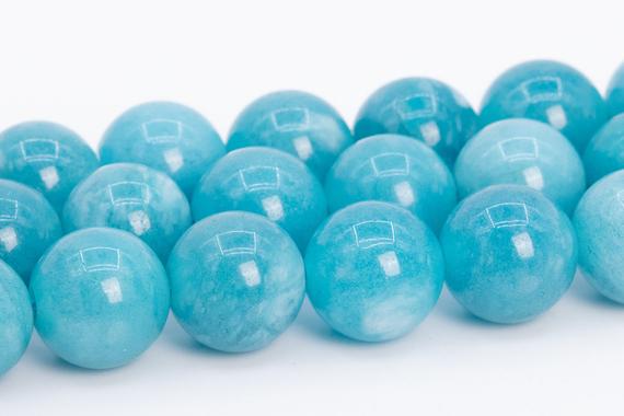 Quartz Beads Deep Aqua Blue Grade Aaa Natural Gemstone Round Loose Beads 6mm 8mm 10mm 12mm Bulk Lot Options
