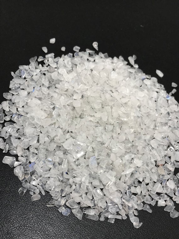 50 Grams Natural Rainbow Moonstone Loose Undrilled Chips Beads, 3mm To 5mm, Rare Beads, White Beads, Gemstone Beads Semiprecious Stone Beads