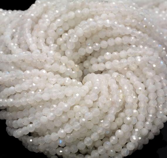 2mm Rainbow Moonstone Gemstone Micro Faceted Round Grade Aaa Beads 15.5inch Wholesale (80010230-a192)