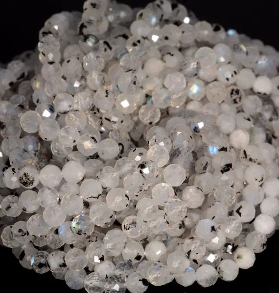 4mm Rainbow Moonstone Gemstone Micro Faceted Round Grade Aaa Beads 15.5inch Wholesale (80010059-a198)