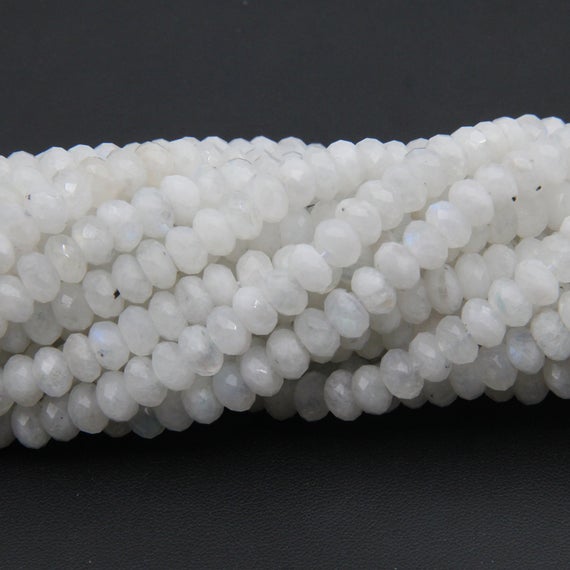 Rainbow Moonstone Faceted Rondelle Beads,4x6mm/5x8mm Moonstone Rondelle Beads,loose Gemstone Beads,good Quality Moonstone Rondelle Beads.