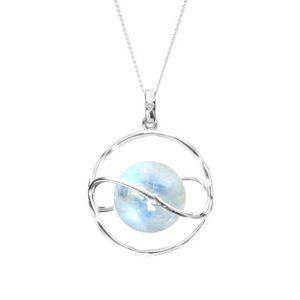 Shop Rainbow Moonstone Necklaces! Rainbow moonstone necklace, Galaxy cage pendant, 14k white gold space necklace, Minimalist planet necklace, White gemstone jewelry women. | Natural genuine Rainbow Moonstone necklaces. Buy crystal jewelry, handmade handcrafted artisan jewelry for women.  Unique handmade gift ideas. #jewelry #beadednecklaces #beadedjewelry #gift #shopping #handmadejewelry #fashion #style #product #necklaces #affiliate #ad