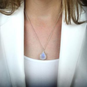 Shop Rainbow Moonstone Jewelry! Rainbow Moonstone Necklace · Teardrop Pendant · Teardrop Necklace · Silver Necklace · Long Necklace · Gemstone Necklace | Natural genuine Rainbow Moonstone jewelry. Buy crystal jewelry, handmade handcrafted artisan jewelry for women.  Unique handmade gift ideas. #jewelry #beadedjewelry #beadedjewelry #gift #shopping #handmadejewelry #fashion #style #product #jewelry #affiliate #ad