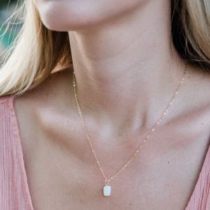 Tiny raw rainbow moonstone gemstone pendant necklace in gold, silver, bronze or rose gold – June birthstone necklace | Natural genuine Gemstone pendants. Buy crystal jewelry, handmade handcrafted artisan jewelry for women.  Unique handmade gift ideas. #jewelry #beadedpendants #beadedjewelry #gift #shopping #handmadejewelry #fashion #style #product #pendants #affiliate #ad