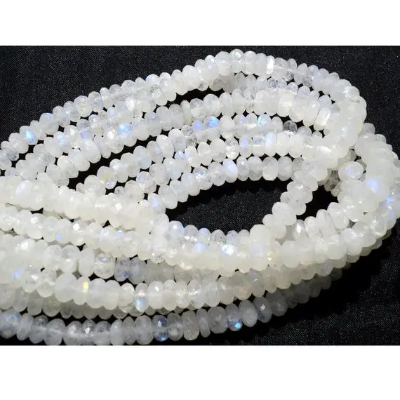 Rainbow Moonstone Rondelle Beads, 8mm Beads, Faceted Rondelle Beads,7 Inch Half Strand
