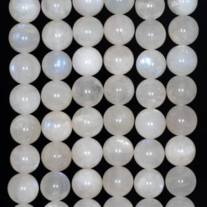 Shop Rainbow Moonstone Round Beads! 8mm-9mm Rainbow Moonstone Gemstone Grade AA Round Loose Beads 15.5 inch Full Strand (90191691-94) | Natural genuine round Rainbow Moonstone beads for beading and jewelry making.  #jewelry #beads #beadedjewelry #diyjewelry #jewelrymaking #beadstore #beading #affiliate #ad