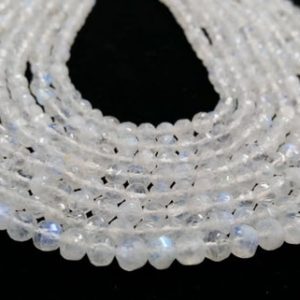 Shop Rainbow Moonstone Faceted Beads! Rainbow Moonstone Round Faceted Beads Natural   3-mm- 4.5m   13.5" | Natural genuine faceted Rainbow Moonstone beads for beading and jewelry making.  #jewelry #beads #beadedjewelry #diyjewelry #jewelrymaking #beadstore #beading #affiliate #ad