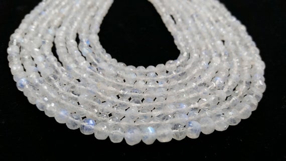 Rainbow Moonstone Round Faceted Beads Natural   3-mm- 4.5m   13.5"